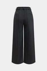 Button Pleat Wide Leg Trousers